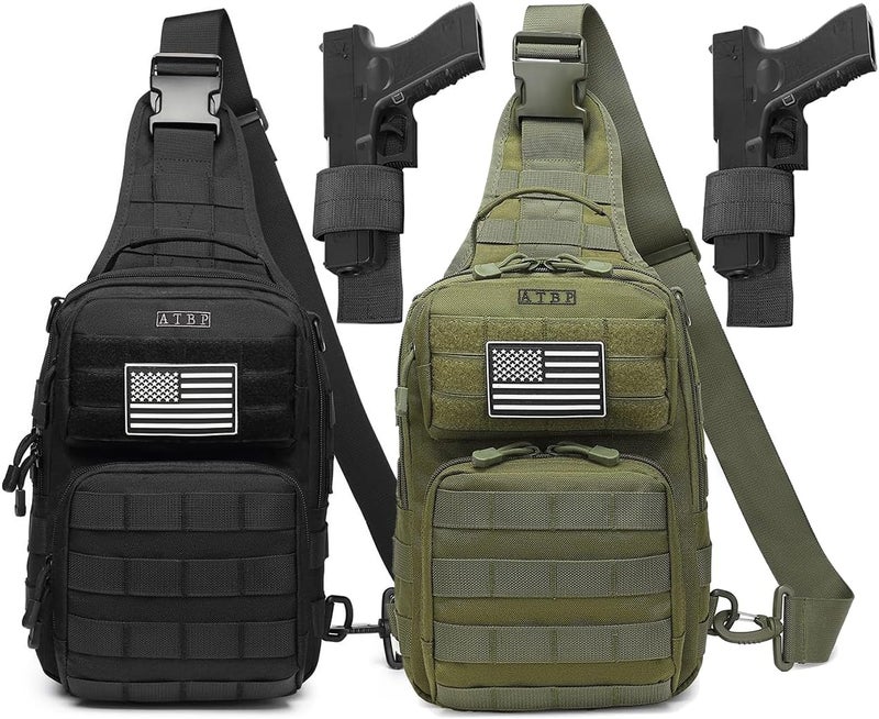 ATBP Tactical Sling Backpack With Holster Military Crossbody Bag for Men Single Shoulder Back Pack 10L - Image 1